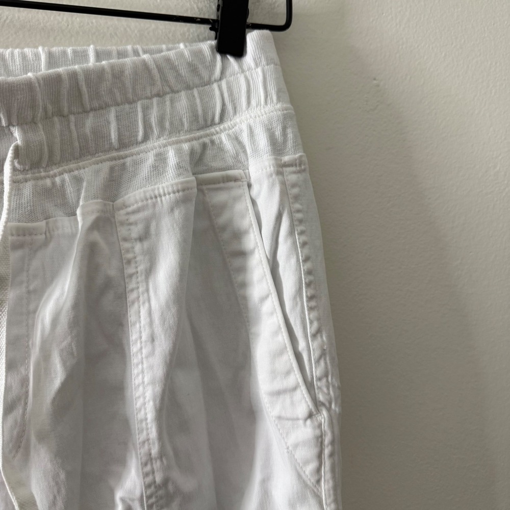 James Perse Los Angeles White Cotton Blend Drawstring Jogger Pants Size 2 - Picture 3 of 11